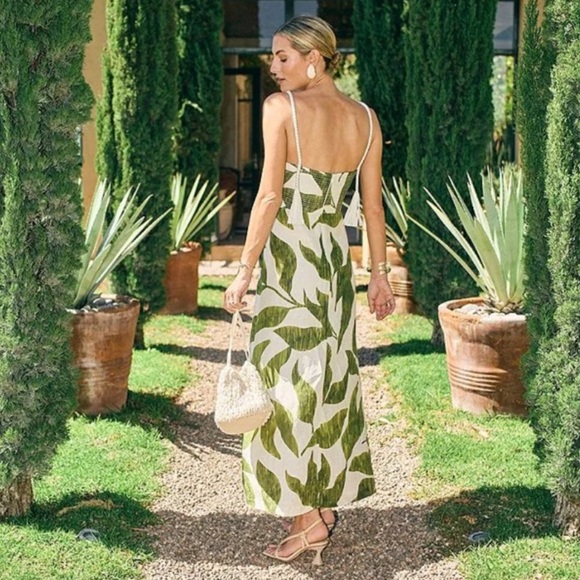 Antonio Melani M.G. Style Finley Linen Blend Sweetheart Neck Maxi Dress NWT $249 - Picture 2 of 16